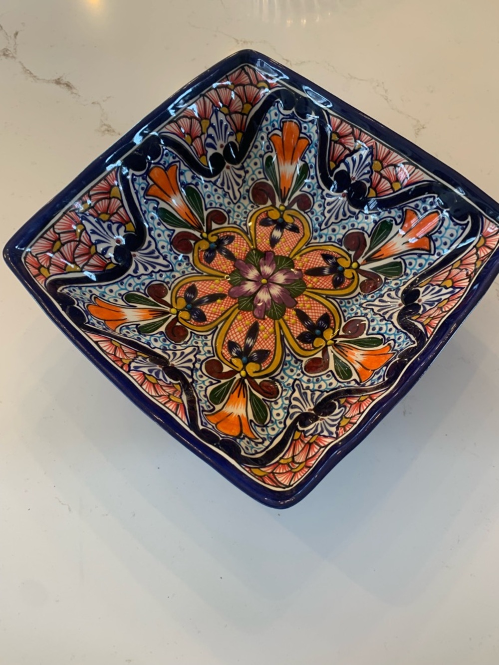 Vintage Talavera Rectangular Serving Bowl Pottery Dish Hand Crafted Mexico 12” - Picture 8 of 10